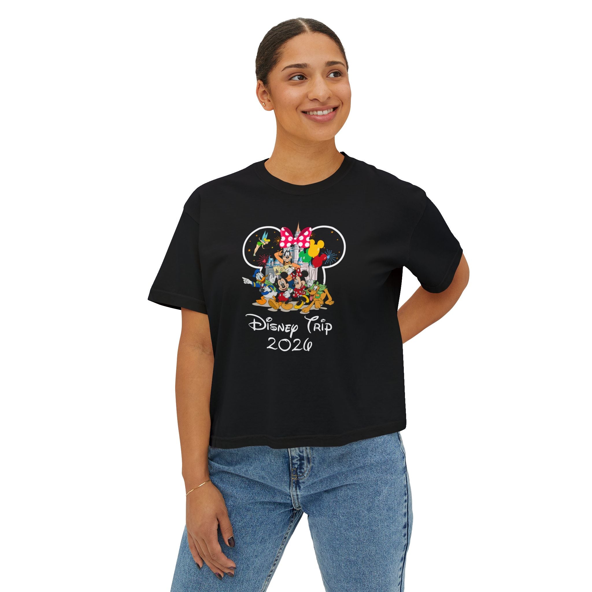 Disney Trip 2026 Women’s Boxy Tee — Minnie & Friends Vacation Shirt