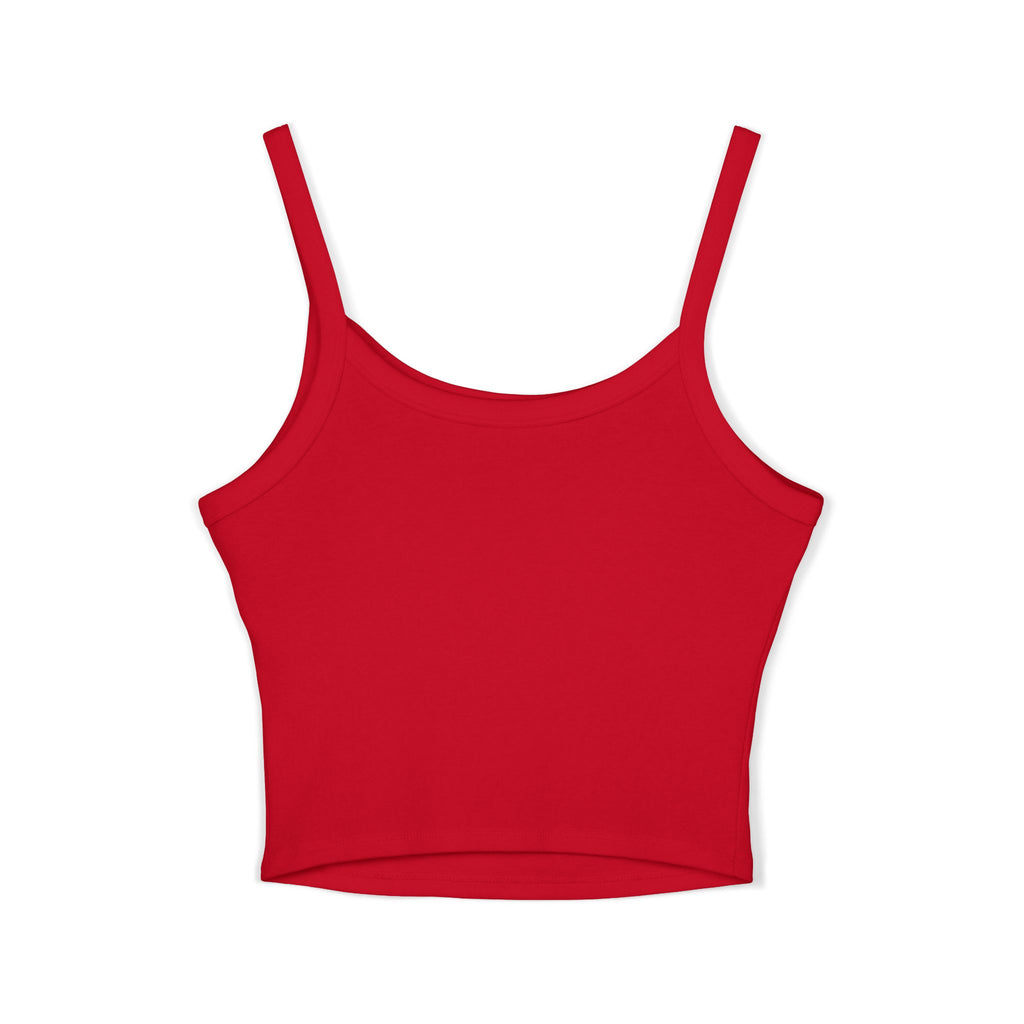 Floral Spaghetti Strap Tank Fitted Cropped Cotton-Blend
