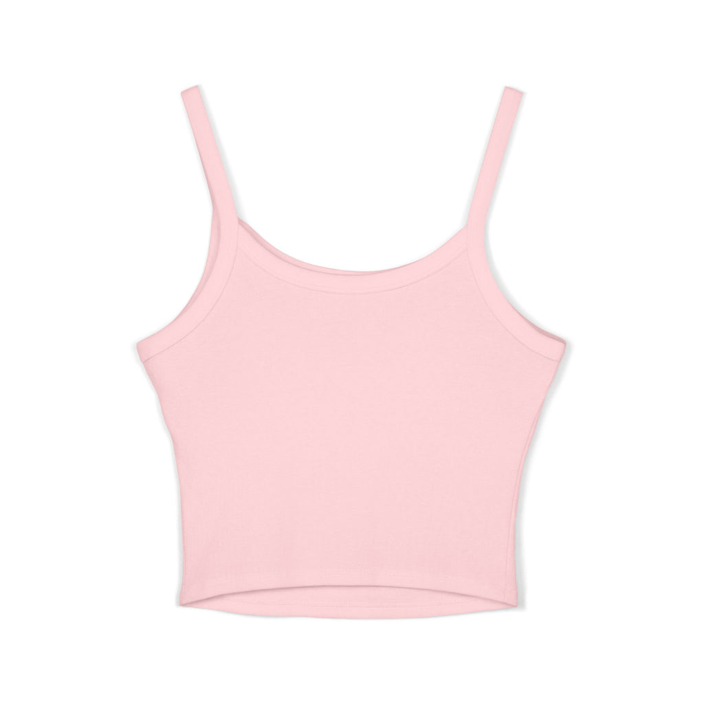 Floral Spaghetti Strap Tank Fitted Cropped Cotton-Blend