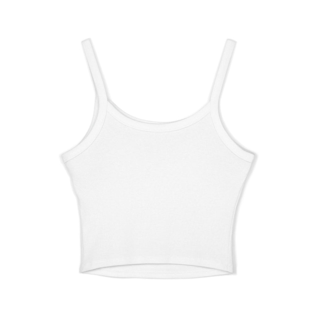 Floral Spaghetti Strap Tank Fitted Cropped Cotton-Blend
