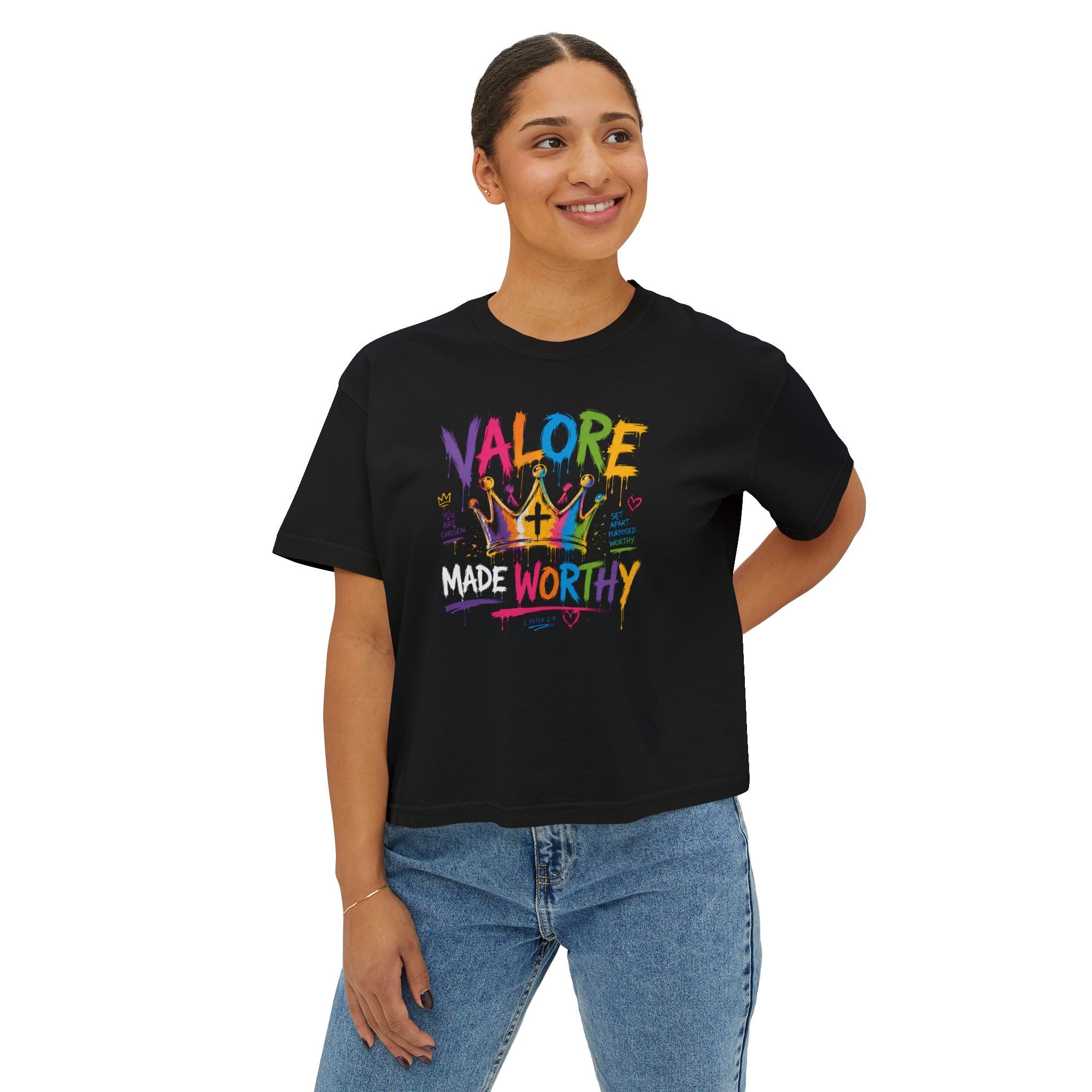 Colorful Inspirational Women's Boxy T‑Shirt