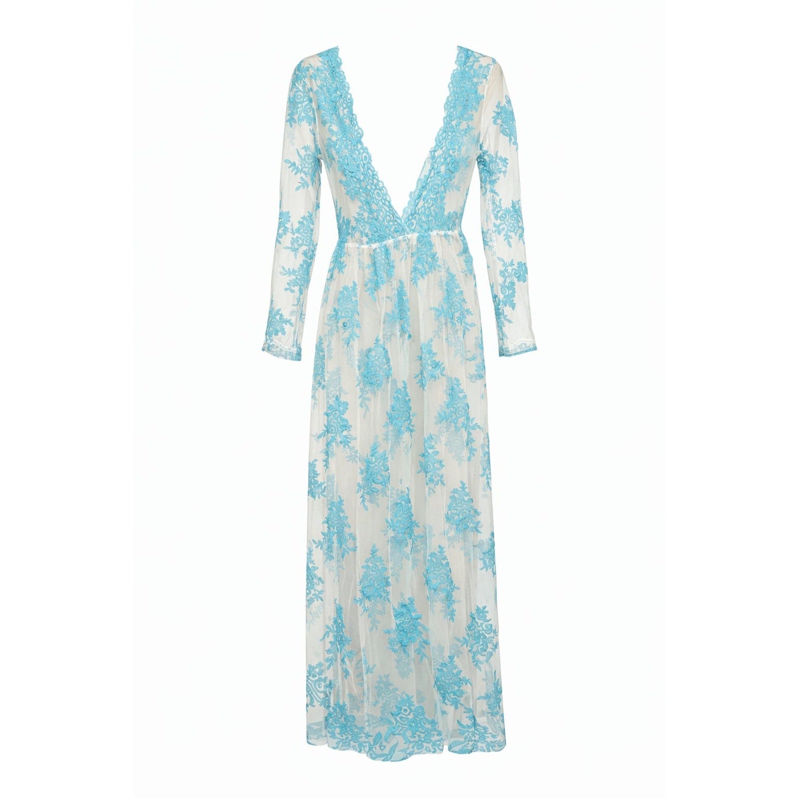 Temecula Blue Lace and Nude Maxi Dress