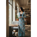 Temecula Blue Lace and Nude Maxi Dress